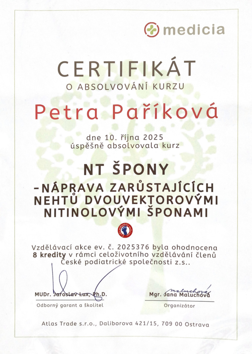 Certifikát Paříková 11